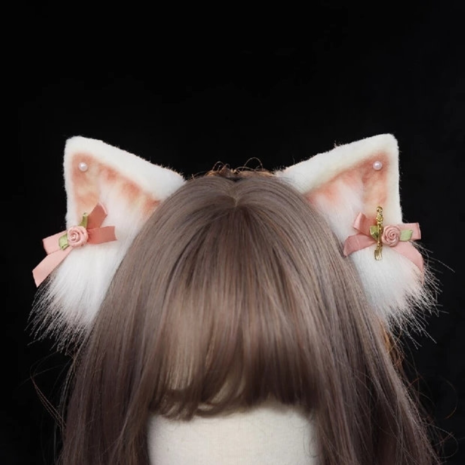 Handmade Strawberry Light Pink Cat Ears Hair Band Kcanimal Etsy Canada