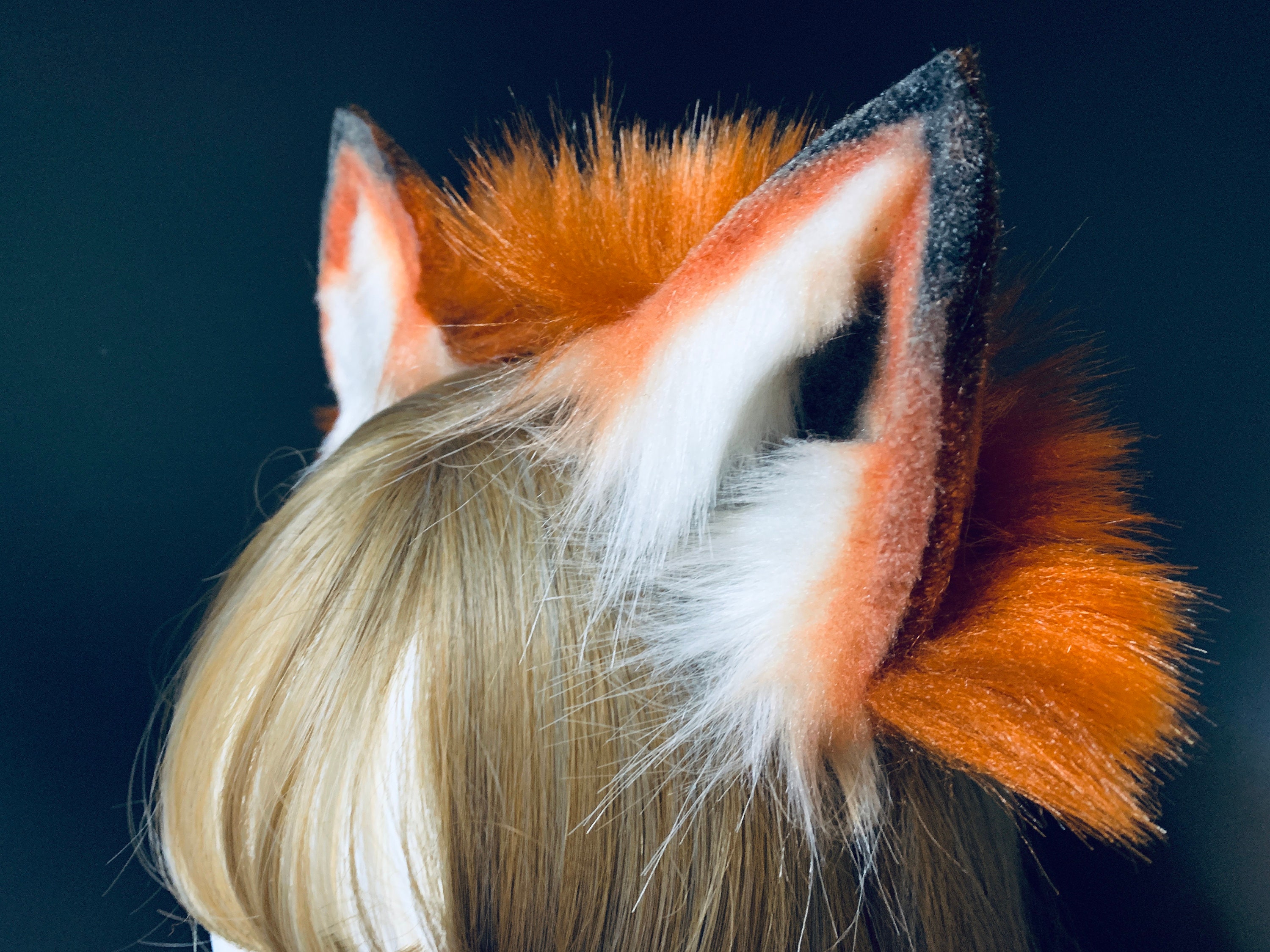 Fox ear orangeFox ear redFox ear and tail setFox ear | Etsy
