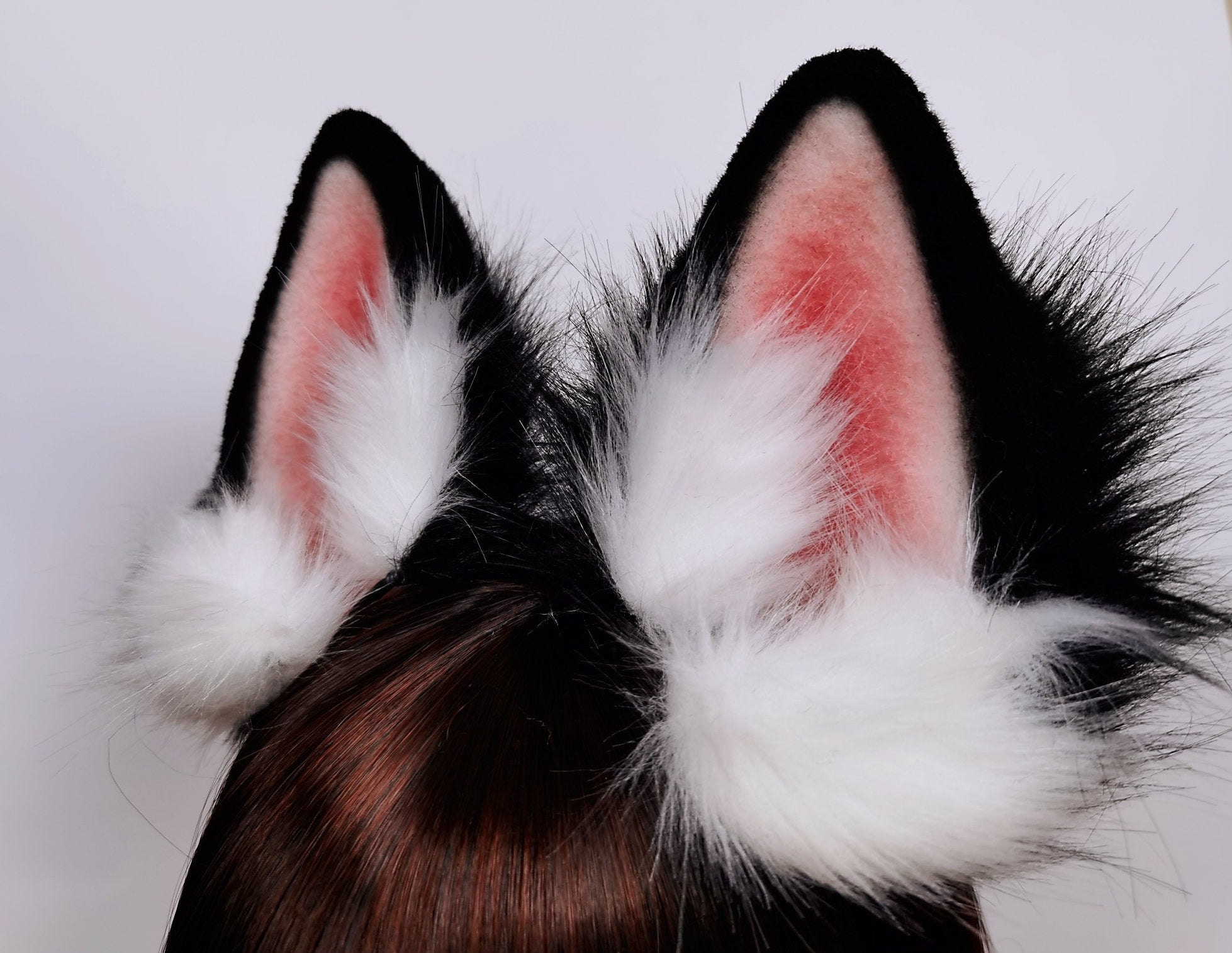 4.7 Realistic Black Dog Ears Headbandrealistic Black Etsy
