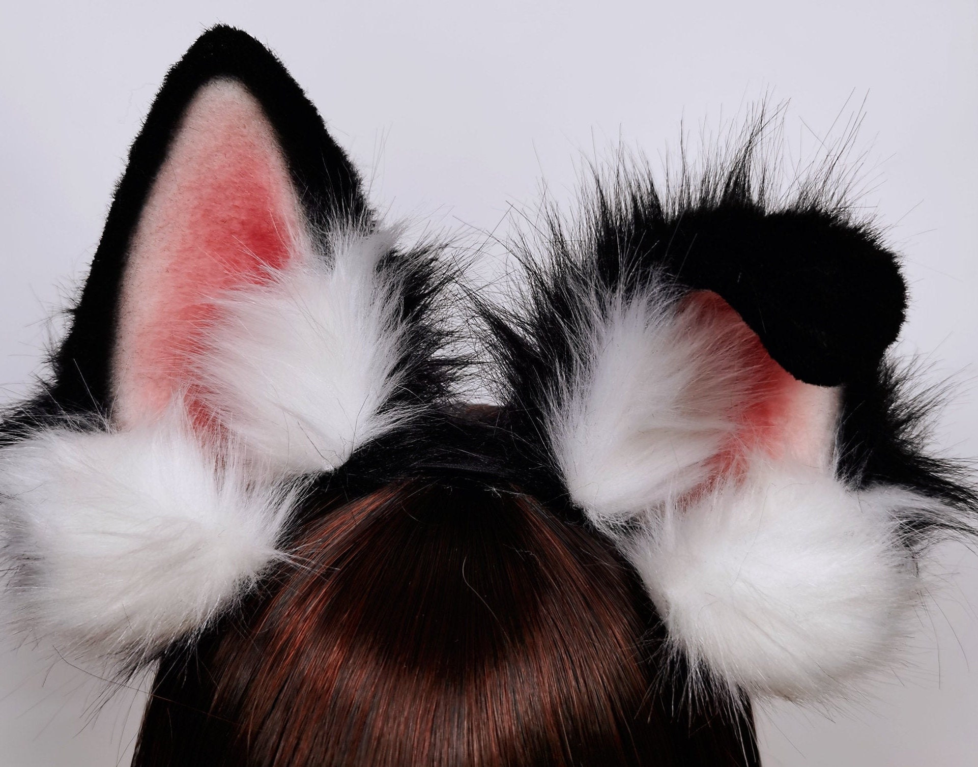 4.7 Realistic Black Dog Ears Headbandrealistic Black Etsy