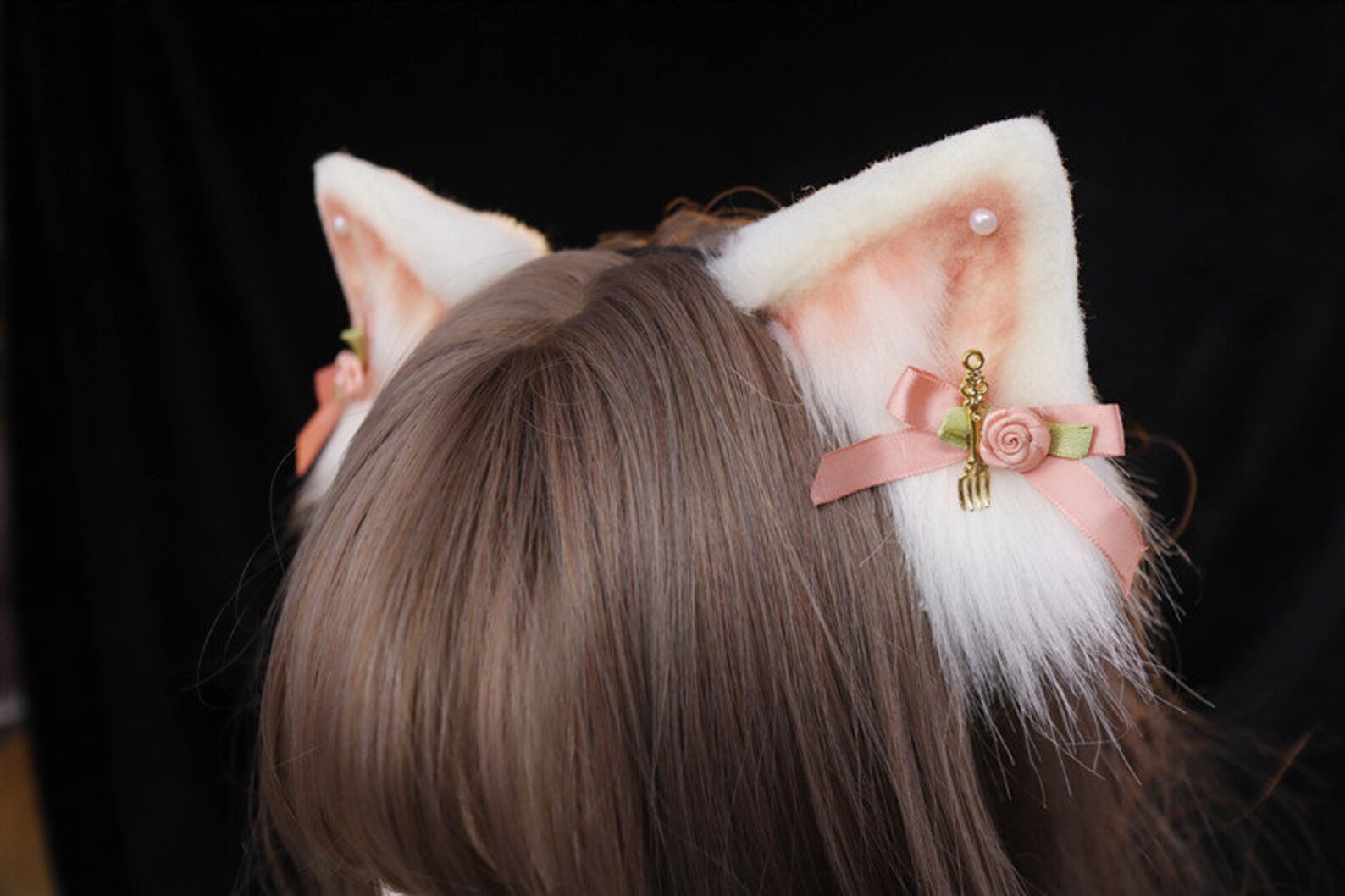 Handmade Strawberry Light Pink Cat Ears Hair Band Kcanimal Etsy Canada