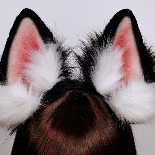 4.7 Realistic Black Dog Ears Headbandrealistic Black Etsy