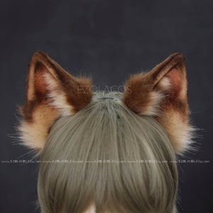 Realistic wolf fox ears and tail set,Werewolf ear,Wolf ear black,Fox ears and tail cosplay,Halloween Animal ear cosplay,Beast ears and tail
