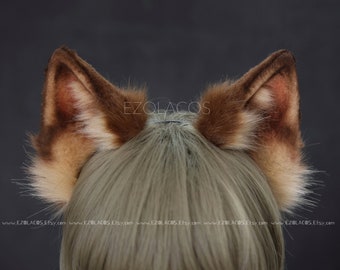 Realistic wolf fox ears and tail set,Werewolf ear,Wolf ear black,Fox ears and tail cosplay,Halloween Animal ear cosplay,Beast ears and tail