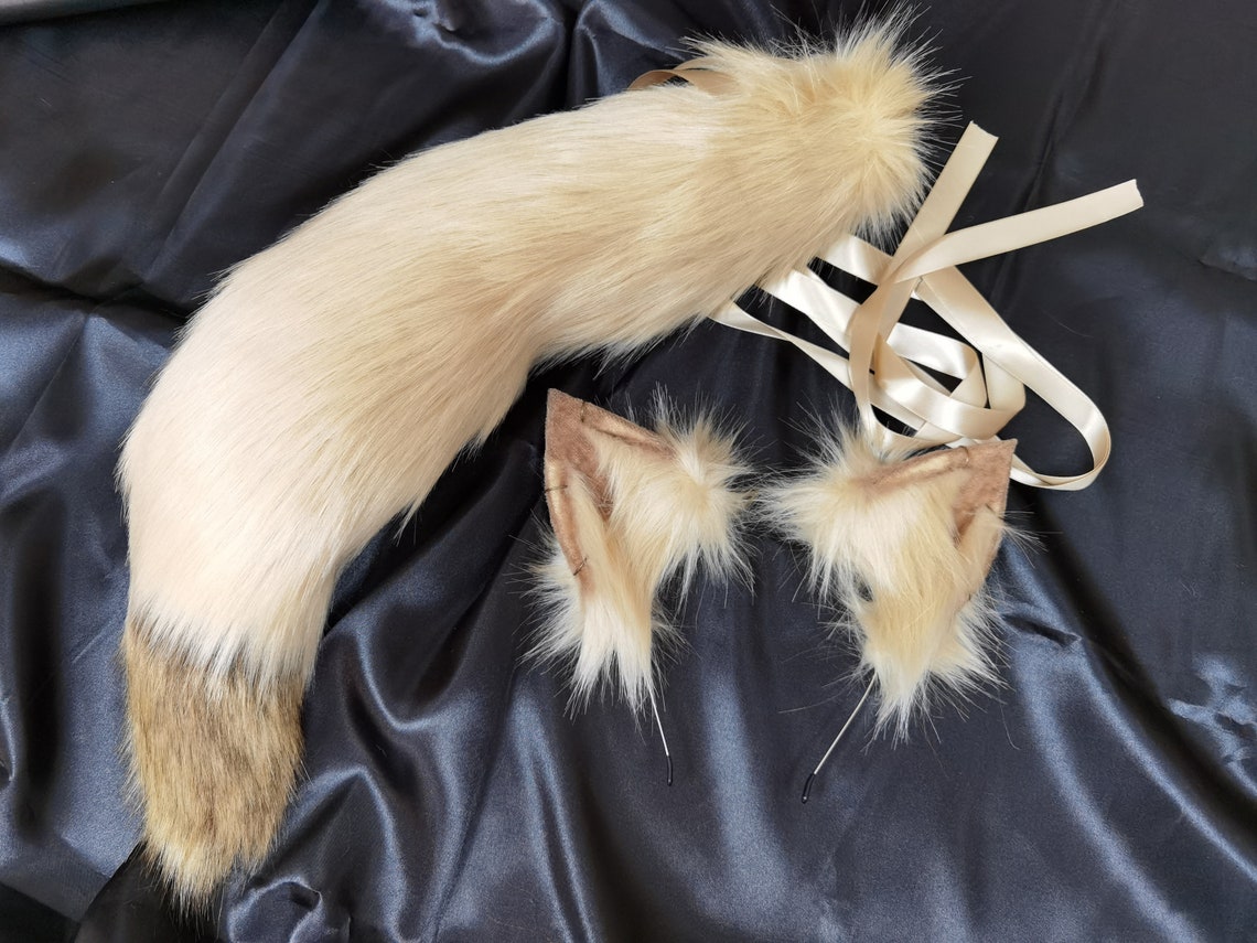 Brown Wolf Tail and Ears Setbrown Beast Earanimal Earswolf Etsy