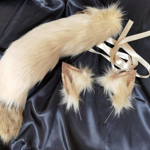 Brown Wolf Tail and Ears Setbrown Beast Earanimal Earswolf Etsy