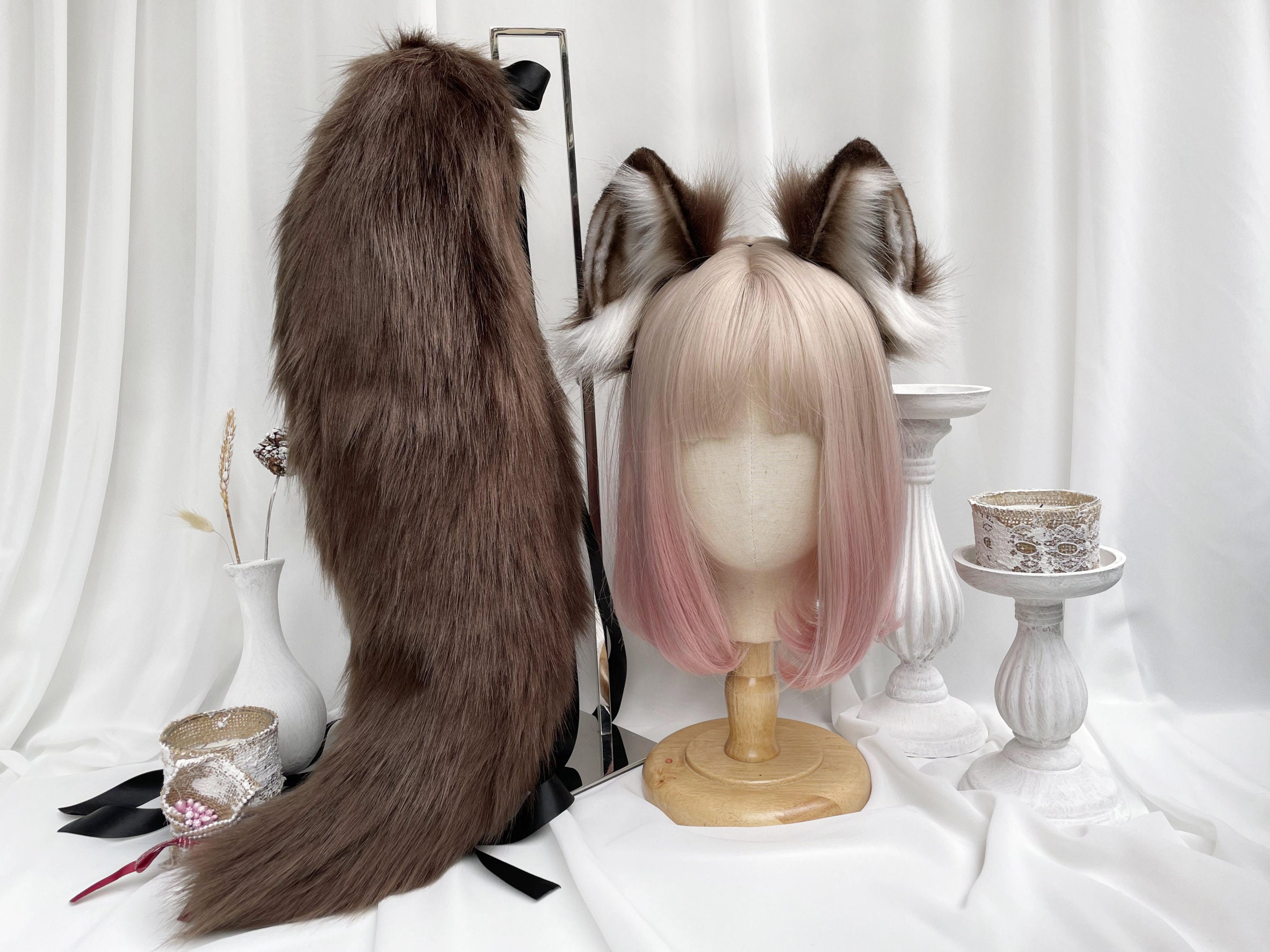 Furry Wolf Ears And Tail Set (Brown) ubicaciondepersonas.cdmx.gob.mx