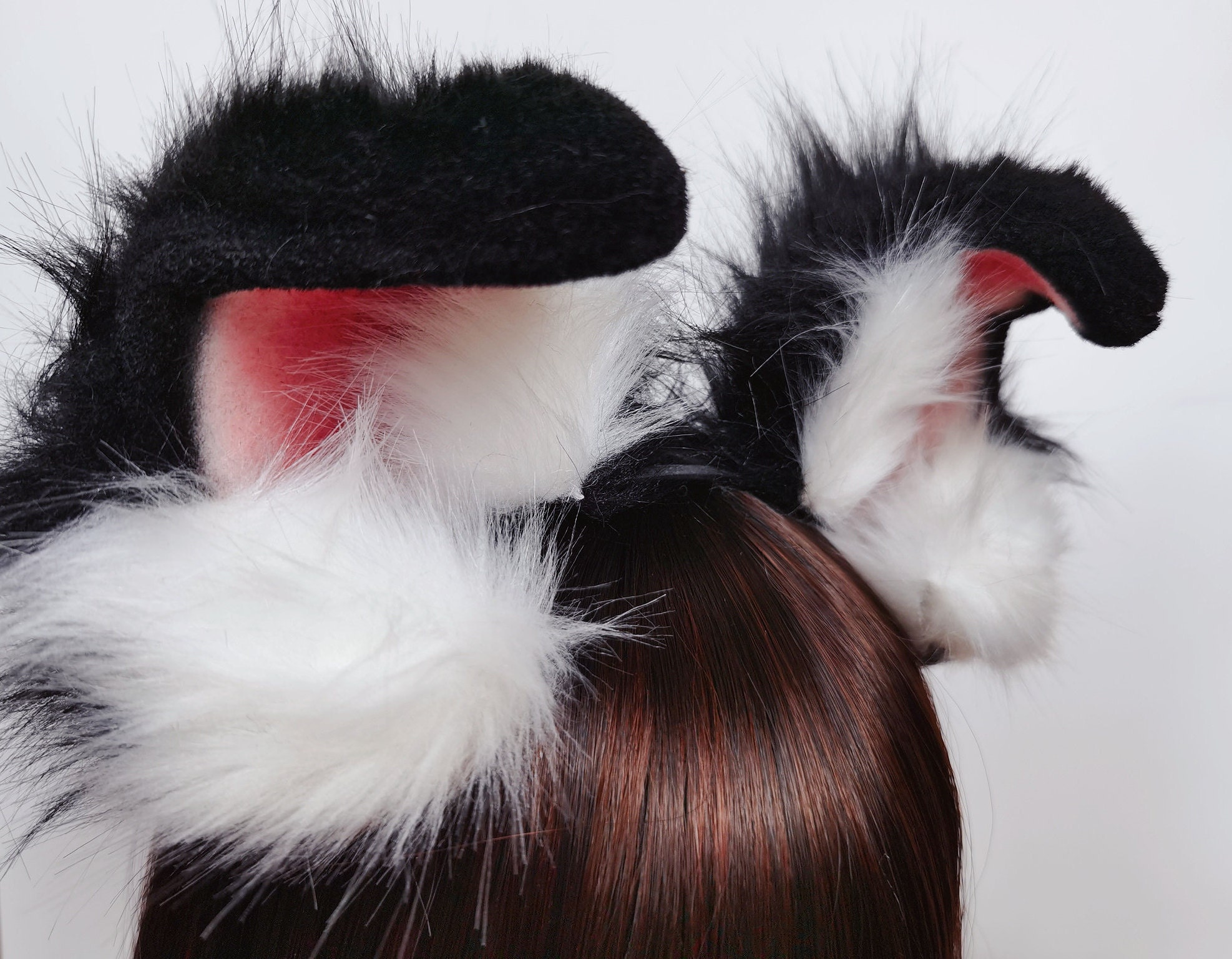 4.7 Realistic Black Dog Ears Headbandrealistic Black Etsy