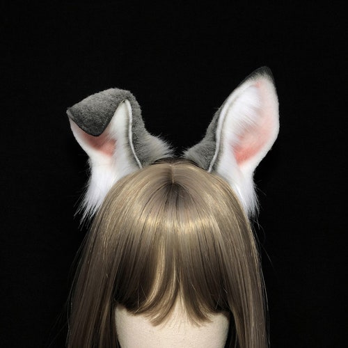 Kawaii White Bunny Ears and Tail Setwhitepink Rabbit Ears Etsy