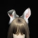 Realistic White rabbit ears and tail set,White bunny ears and tail set,Costume ears and tail,Plush ears headband,Lolita,Halloween gift
