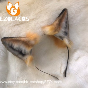 Realistic Animal Ear,Wolf Plush Ears,Fox Ears Headband,Beast Ears Cosplay,Brown Ears,Werewolf Ears,Handmade Gift Furry Ears Faux Fur