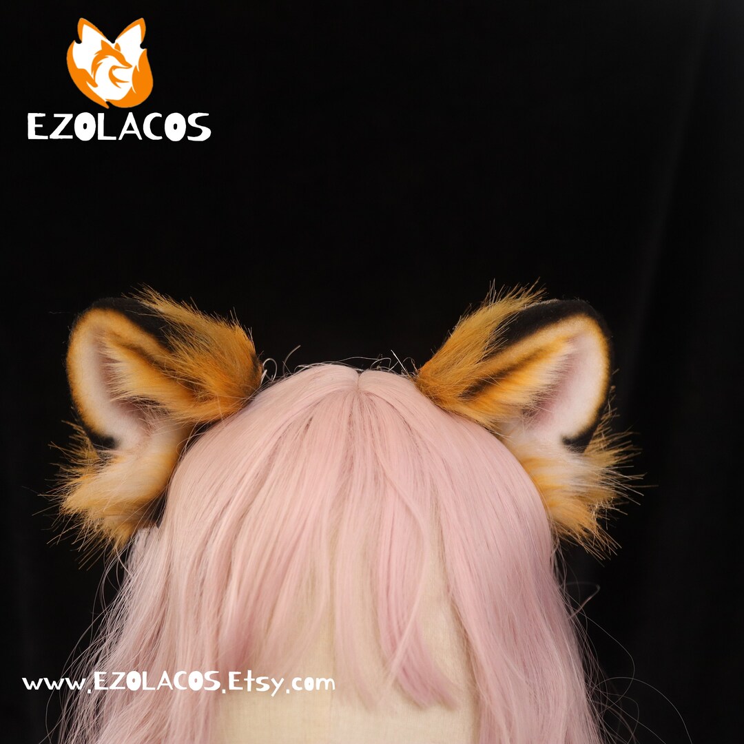 2.8" White/yellow Tiger Ears Headband,animal Ears,halloween Beast Ears Gifts,cosplay Costume ...