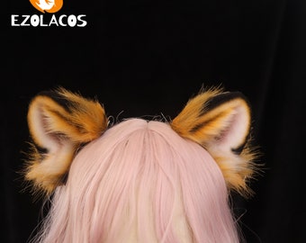 2.8" White/Yellow Tiger Ears Headband,Animal Ears,Halloween Beast Ears Gifts,Cosplay Costume Ears,Couple Animal Ears and Tail Set Cosplay