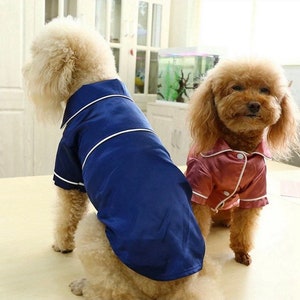 Personalized Silk Pet Pajamas: Satin Button PJs, Dog & Cat Sleepwear