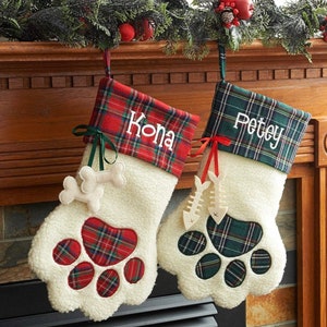 Personalized pet stockings, Blank pet stockings,Christmas stockings, Dog stocking, Cat stocking,Christmas gift, plaid, with name