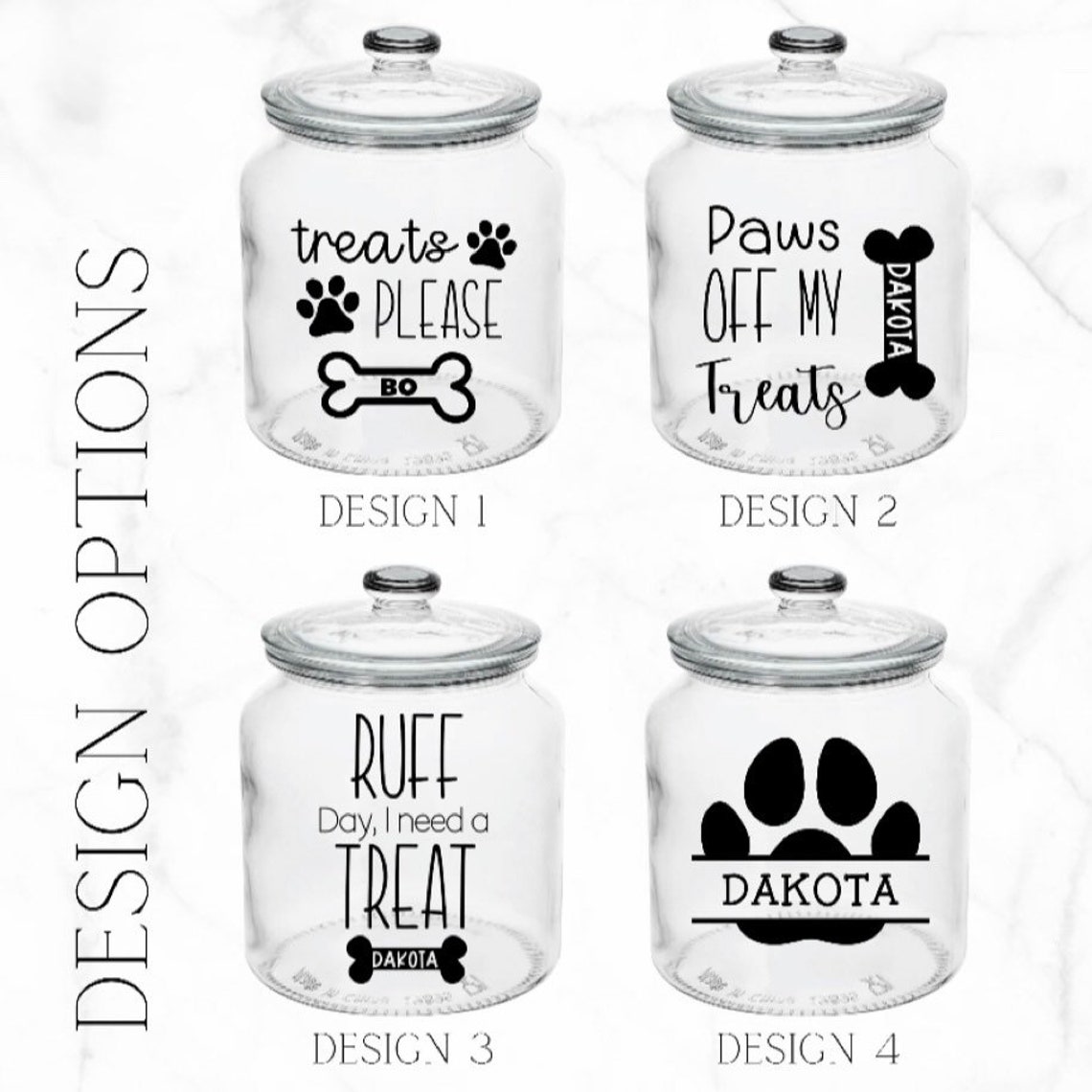 Personalized Dog Treat Jar Dog Treat Storage Dogtreat Etsy