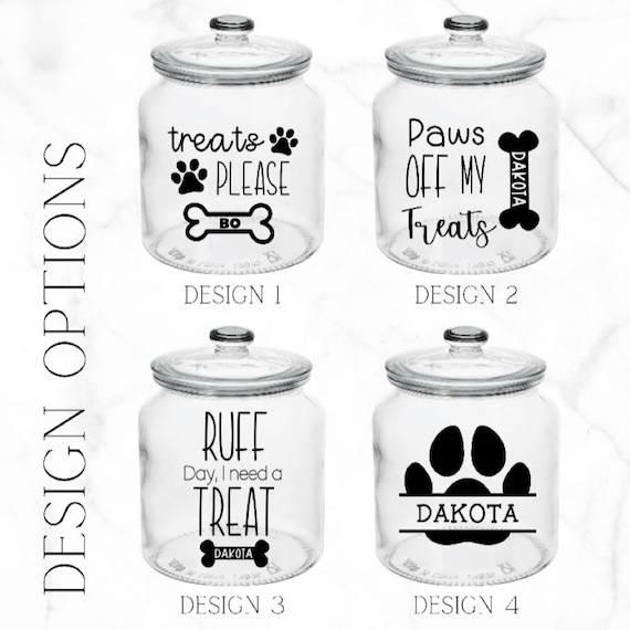 Personalized Dog Treat Jar Dog Treat Storage Dogtreat Container