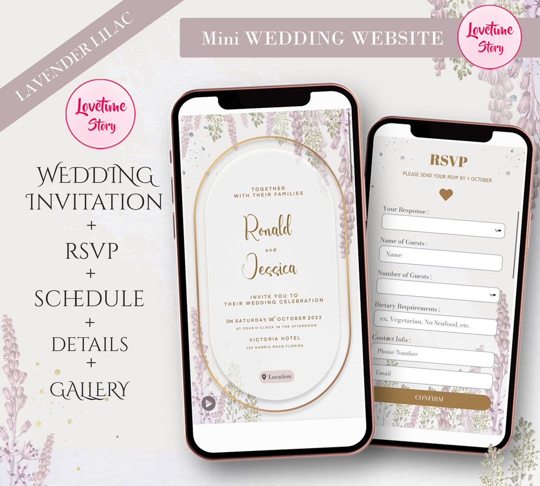 Digital Wedding site Invitation Online Digital & RSVP Personalized Responsive in All Platform