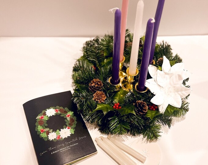 Family Advent Wreath DIY Kit With 4 Week Handson Devotional home