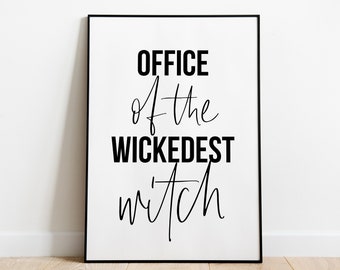 Wickedest Witch, Halloween Decor, Halloween Quote Sign, Typography Quote Print, Halloween Wall Art, Halloween Télécharger, Halloween Imprimable