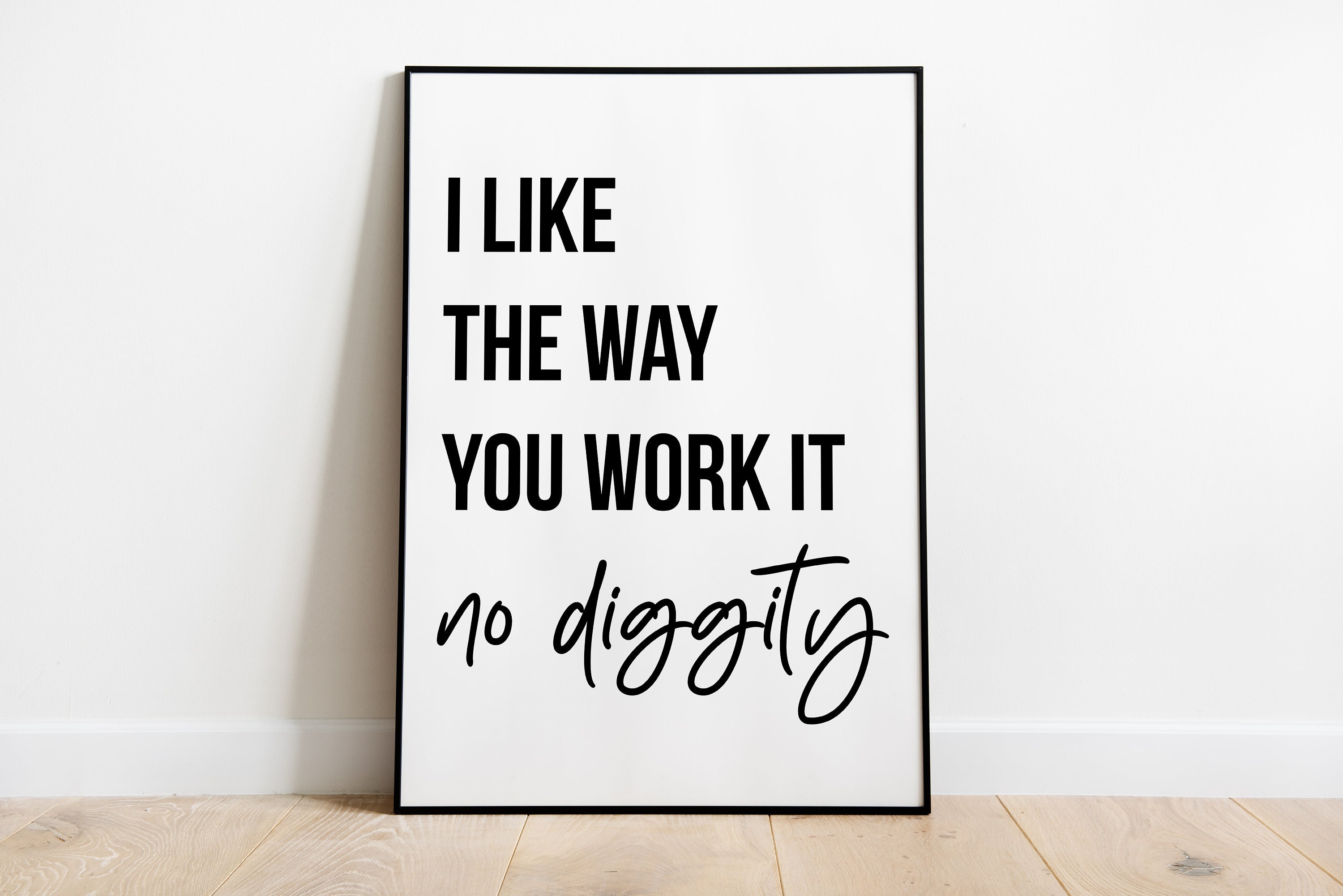 No Diggity Song Lyrics - Portrait Gallery Wrapped Framed Canvas Prints -  Home Decor Wall Art (16 x 24 x 0.75)