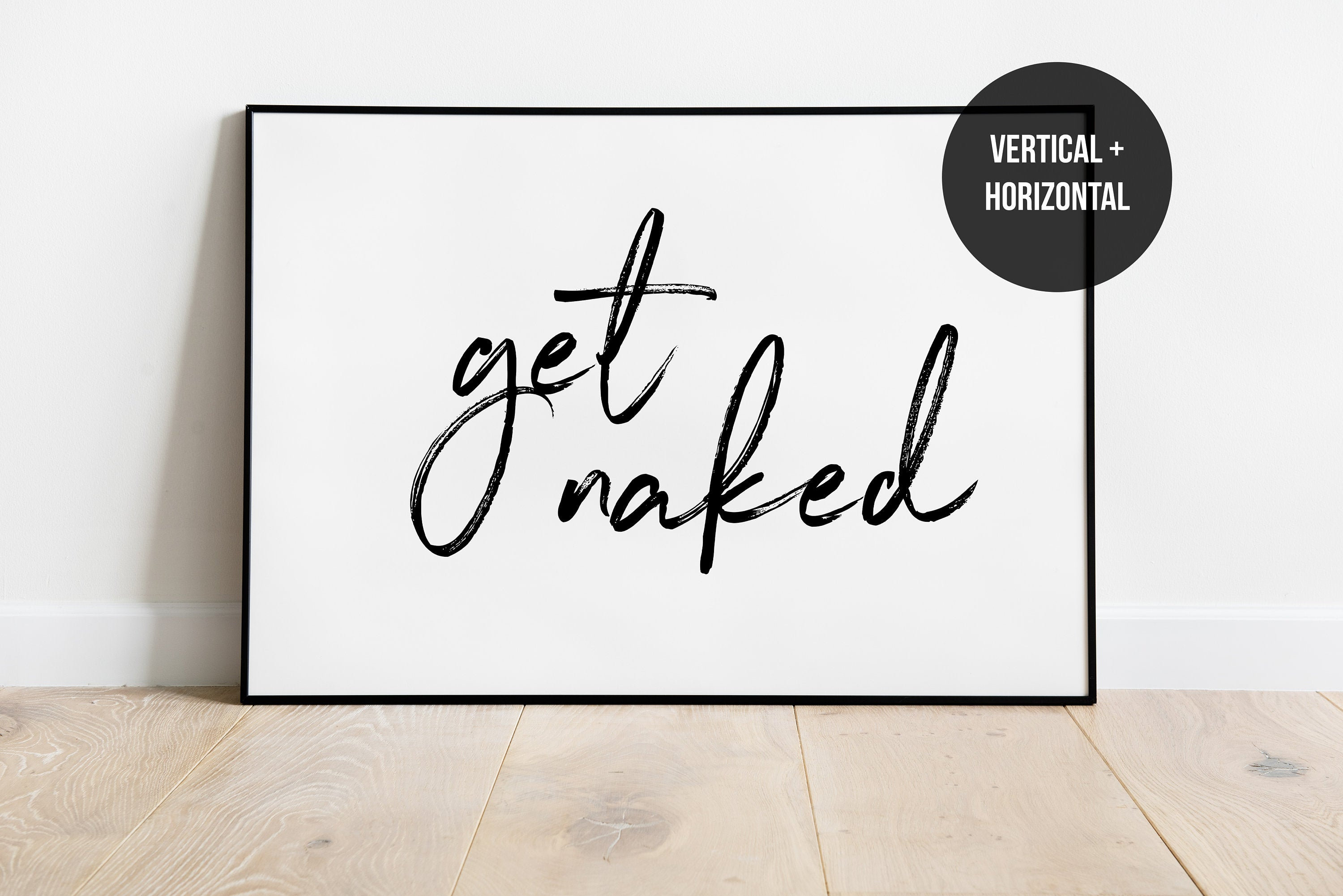 Get Naked Printable Art, Bathroom Decor, Get Naked Sign, Typography ...