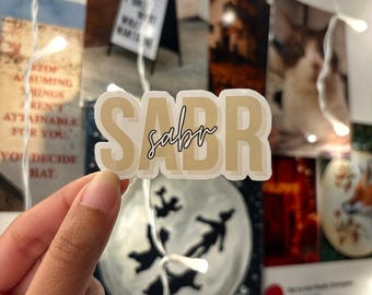Sabr Vinyl Sticker | Patience, Arabic Calligraphy (64mm x 34mm)