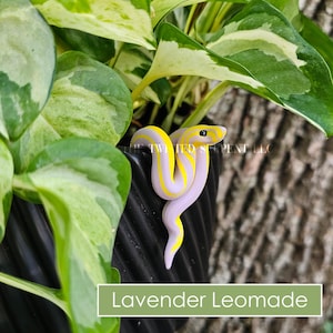 Lavender Lemonade Pot Pal Snake | Original Creator of Pot Pals | Handmade Snake Plant Pot Decoration | Unique Reptile Pot Accessory