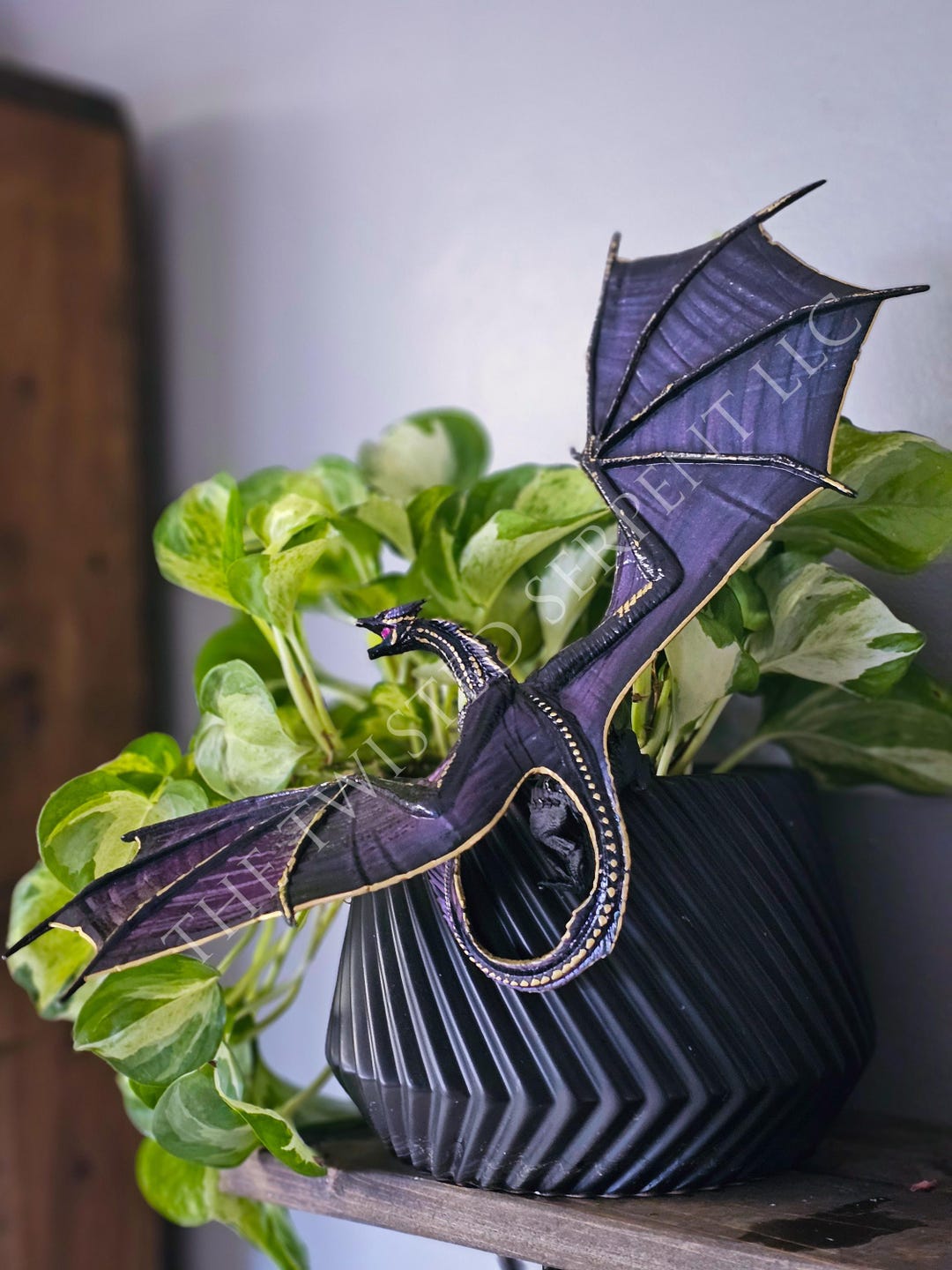 Unique Dragon Pot Pal Figurine | Hand Painted Reptile | House