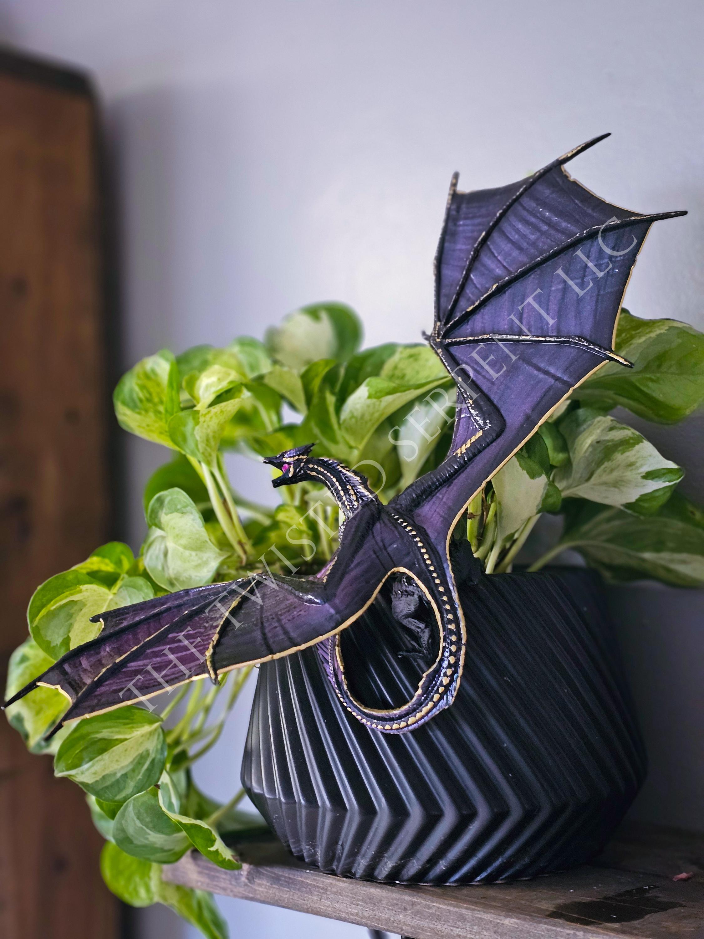 Unique Dragon Pot Pal Figurine | Hand Painted Reptile | House