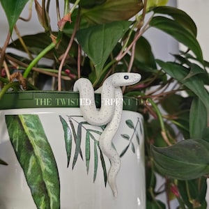 Cookies & Cream Pot Pal Snake | Original Creator of Pot Pals | Handmade Snake Plant Pot Decoration | Unique Reptile Pot Accessory