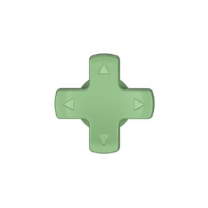 May include: A light green directional pad, shaped like a cross, with four rounded arms. Each arm features a triangular arrow pointing outwards. The pad is likely a replacement part or accessory for a gaming console controller.