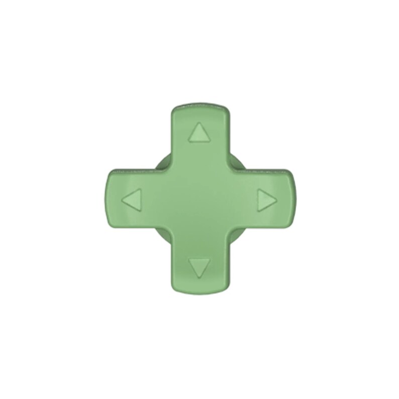 May include: A light green directional pad, shaped like a cross, with four rounded arms. Each arm features a triangular arrow pointing outwards. The pad is likely a replacement part or accessory for a gaming console controller.
