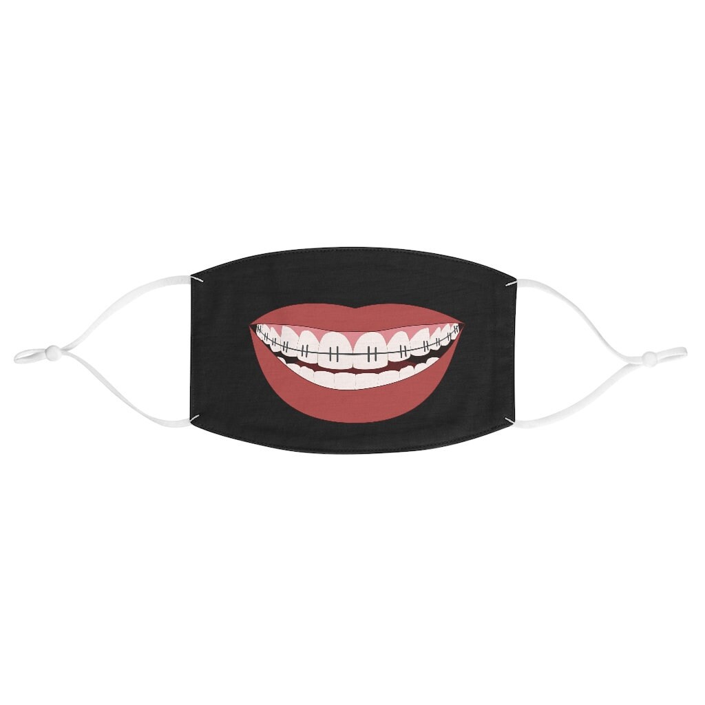 Braces Mask, Funny Face Mask, Washable Reusable Face Mask, Braces Smile