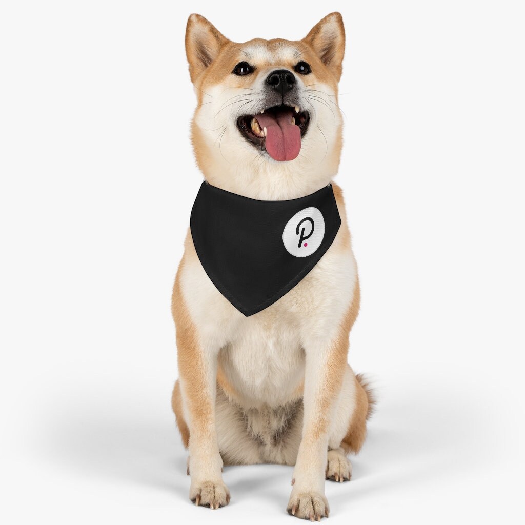 Polkadot Crypto Pet Bandana Collar, DOT Crypto Dog Collar Bandana