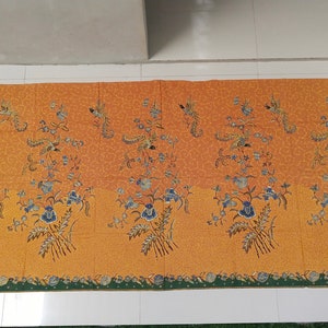 Flora & Fauna Series-Light Brown Base Color Lawasan|Rare Vintage Hand Drawn Fabric|Beautiful Batik Tulis Motif|Batik Cloth|Indonesian Batik