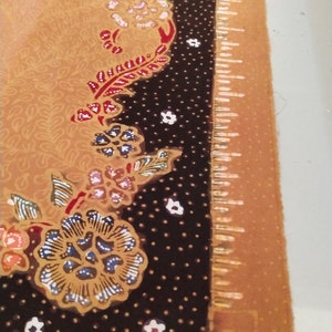 Tanahan Floral & Fauna Brown Base Color Lawasan|Rare Vintage Hand Drawn Fabric|Beautiful Batik Tulis Motif|Batik Cloth|Indonesian Batik