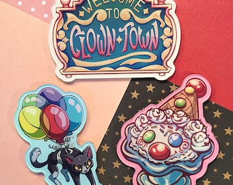 Acrylic Fridge Magnets | Cute Clown, Cat, Ice Cream