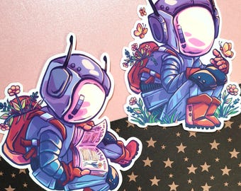 Robot Explorer Vinyl Sticker | cute robot, astronaut