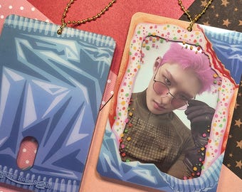 Strawberry Pastry Acrylic Photocard Holder | Kpop PC Holder Accessory