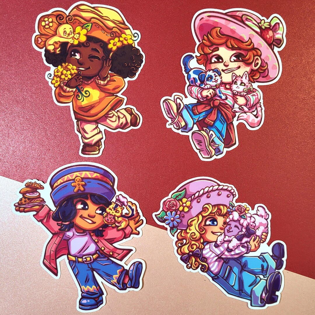 Straw Friend Strawberry Friends Vinyl Stickers | Nostalgic Cartoon - Etsy