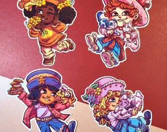 Strawberry Friends Vinyl Stickers | nostalgic cartoon