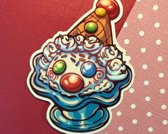 Clown Ice Cream Vinyl Sticker