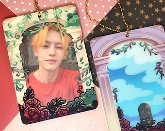 Rozentuin acryl fotokaarthouder | Accessoire voor pc-houder Kpop