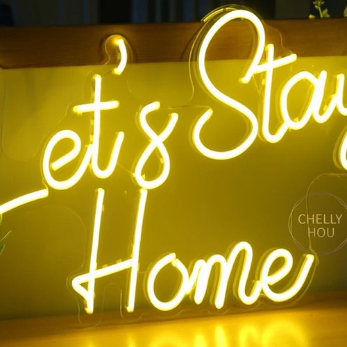 Let's Stay Home Neon Light Sign Home Decoration LED Neon Etsy