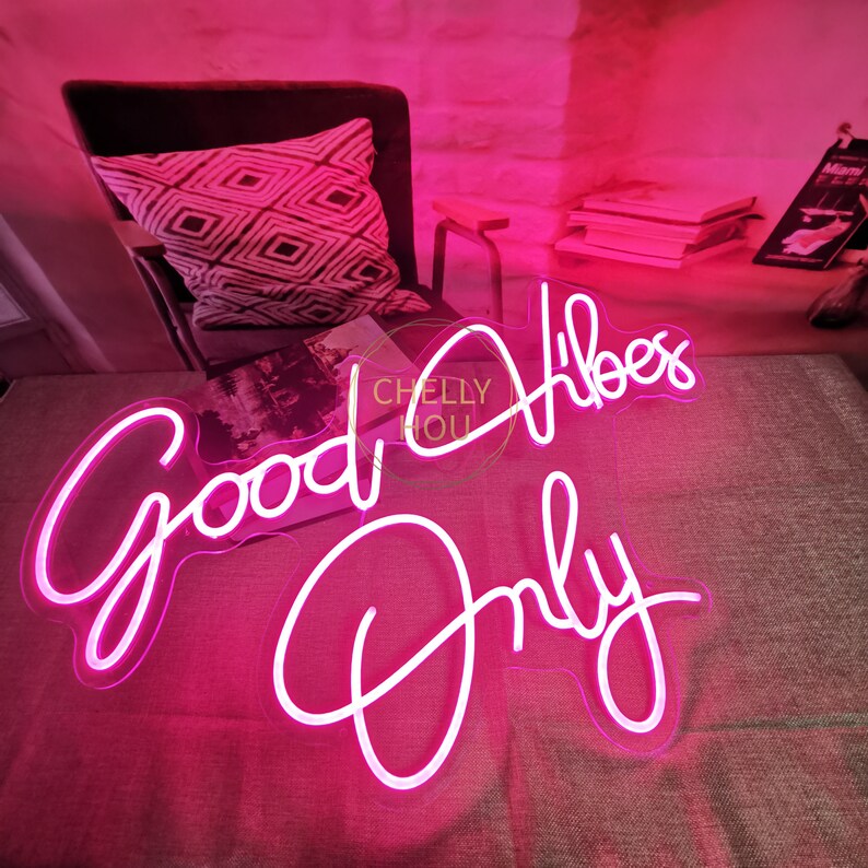 Custom Neon Sign Good Vibes Only Neon Sign Acrylic Flex Led - Etsy