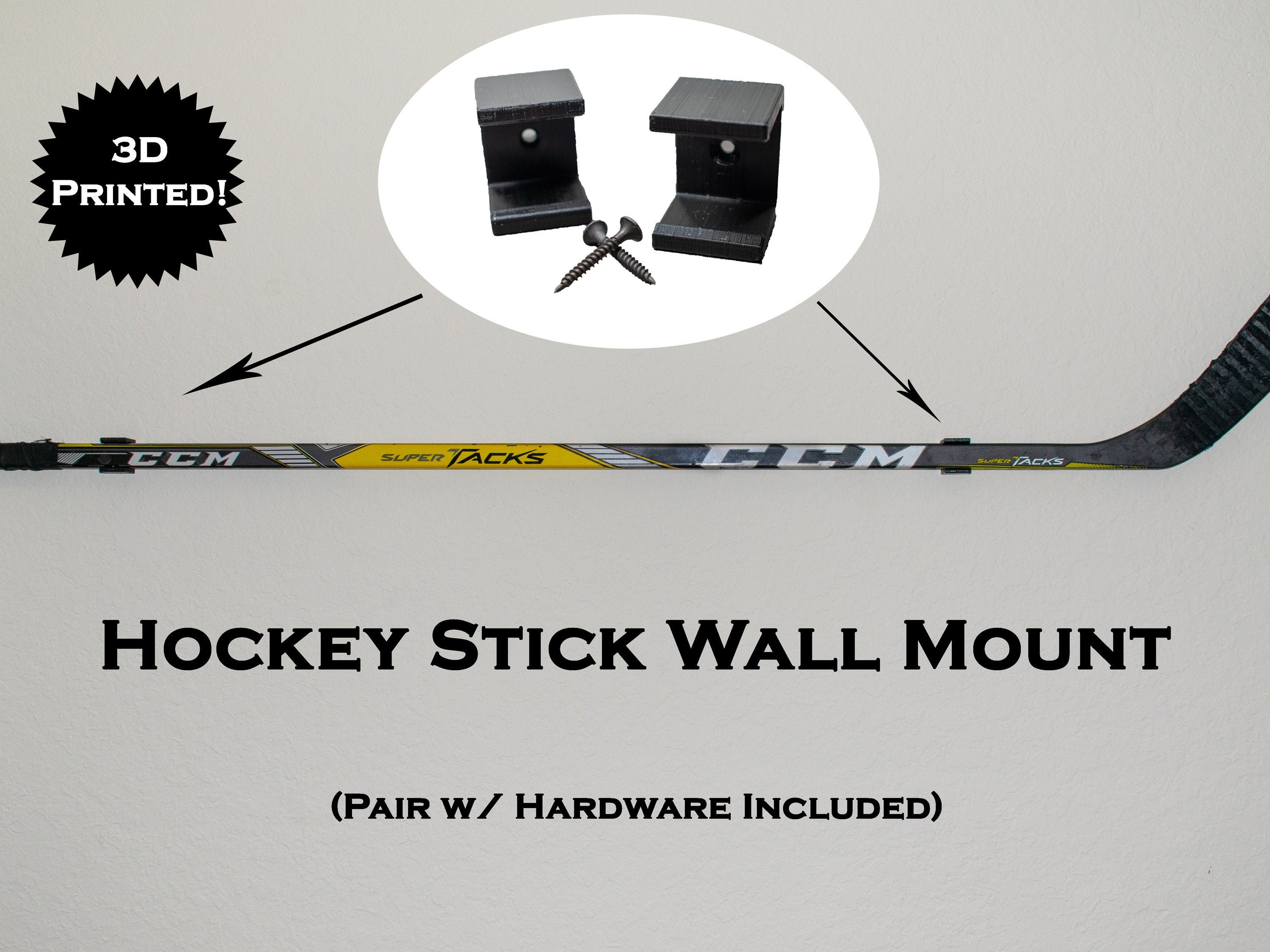 Support Mural Pour Ronde De Hockey Sur Glace - Avec Crochets - Neuf