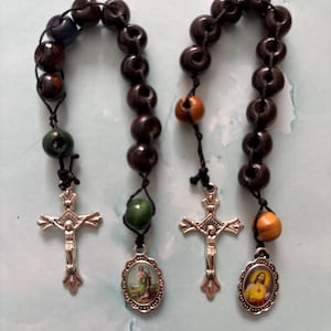 Wooden Decade Rosary with Crucifix and Jesus charm // Catholic rosary//Slide rosary