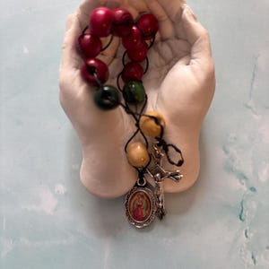 Our Lady of Guadalupe Wooden Slide Decade Rosary with Crucifix // Catholic rosary// Virgin of Guadalupe