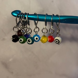 Evil Eye Crochet Knitting Stitch Markers, Place marker, Progress Keeper, Metaphysical, Occult